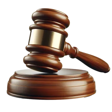 a wooden judge's gaven on a white background