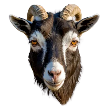 a close up of a goat's head