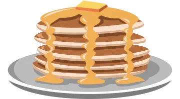 a stack of pancakes with syrup on top