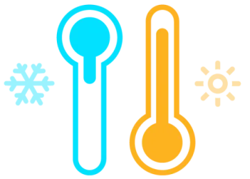 a thermometer and a temperature gauge