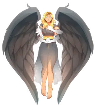 a drawing of an angel with wings