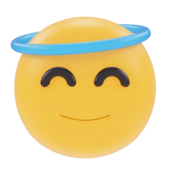 a smiley face with a blue hat on it