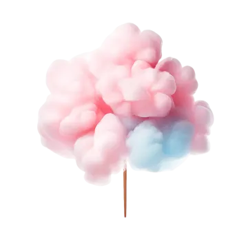 a pink and blue cloud on a white background