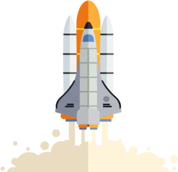an illustration of a rocket in the air