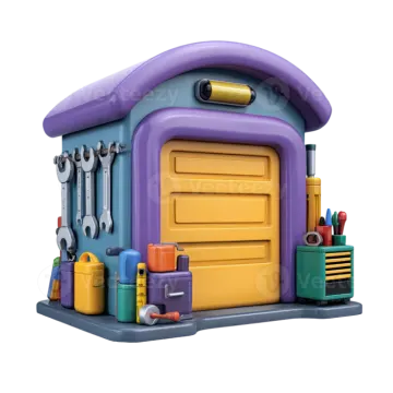 a garage with tools and tools in it