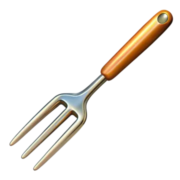 a fork with an orange handle on it