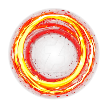 a red and yellow fire ring on a white background
