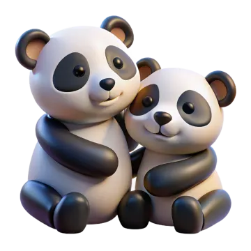 a couple of panda bears