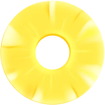 a yellow ring with a white background