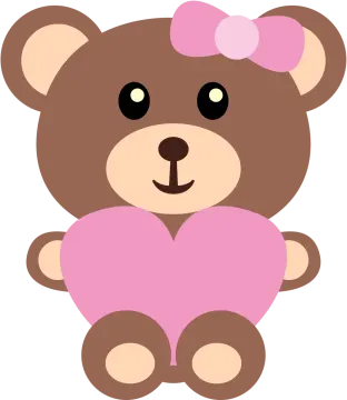 a teddy bear holding a pink heart