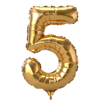 gold foil balloon number 5