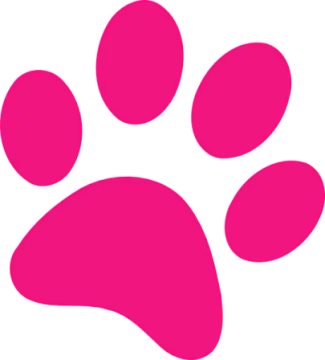 a pink paw on a white background
