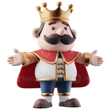 a cartoon character with a crown on his head