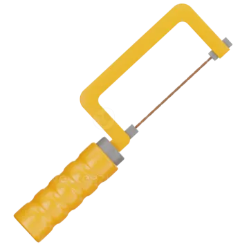 a yellow flashlight with a metal handle