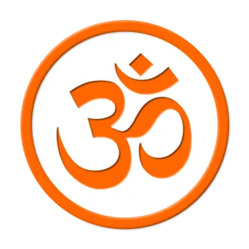 an orange and white oma symbol