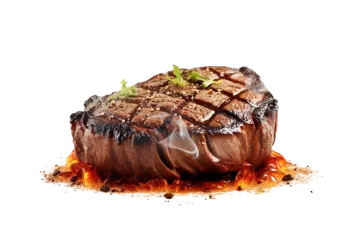 a steak on a white background