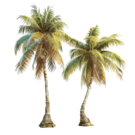 two palm trees on a white background