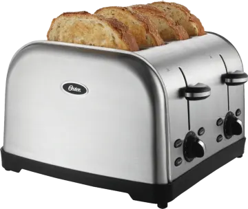 a toaster with two slices of bread on it