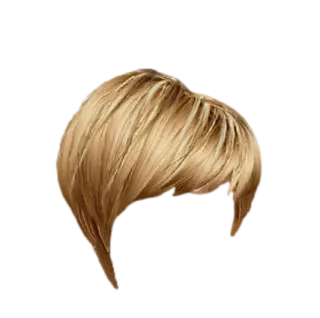 a woman's short blonde wig with bangs