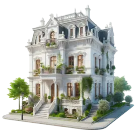 a model of a house on a white background