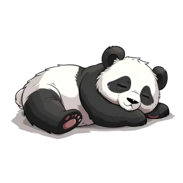 a panda sleeping on the ground