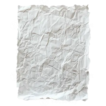 a piece of crumpled paper on a white background
