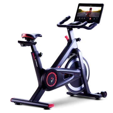 an exercise bike with a tablet on it