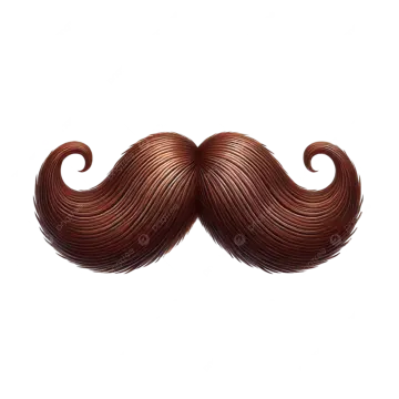 a brown mustache on a white background