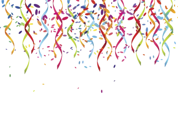 a bunch of colorful streamers on a white background