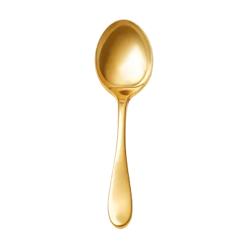 a spoon with a gold spoon on it