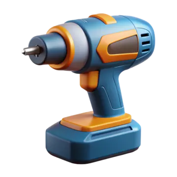a blue and orange cord driller
