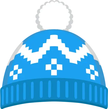 a blue beanie hat with a cloud on top