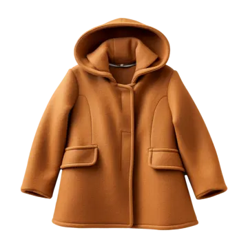 a brown coat on a white background