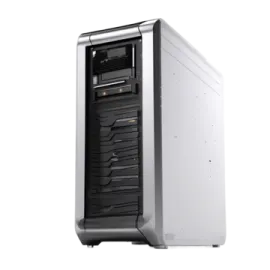 a white desktop computer tower