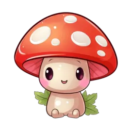 a cute mushroom sitting on top of a mushroom