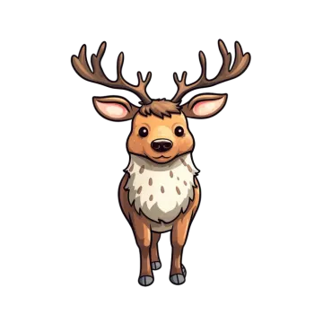 a cartoon deer with ants on its head