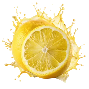 a lemon is splashing into the water