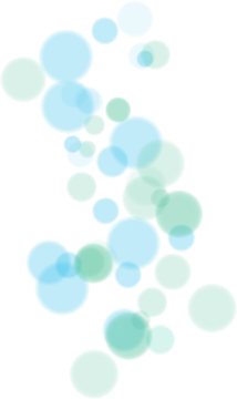 a white background with blue and green circles