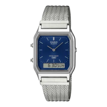 casio men's watch with blue dial