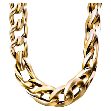 a gold chain on a white background