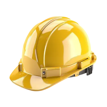 a yellow hard hat on a white background