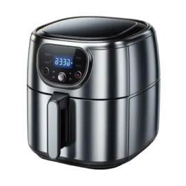 an air fryer on a white background