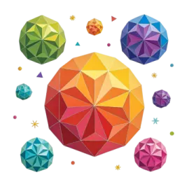 a group of colorful geometric shapes