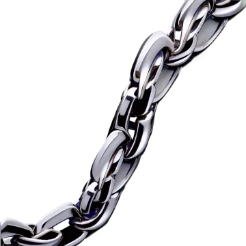 a silver chain on a white background