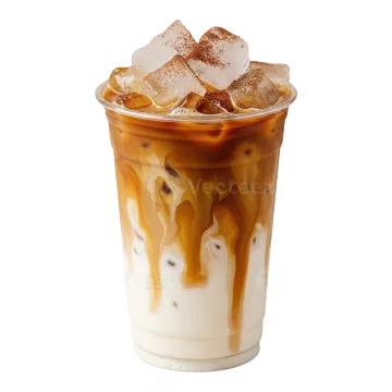 a cup of coffee with ice on top