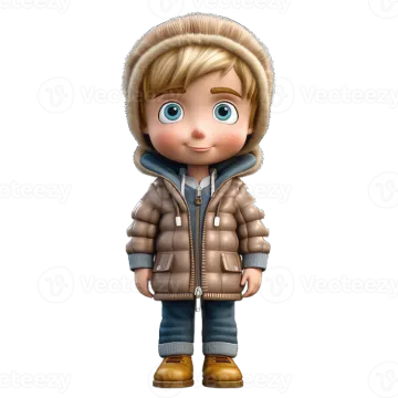 a little boy wearing a winter coat and boots