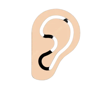 an ear with a sound icon