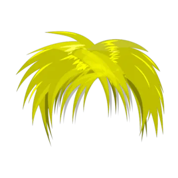 a yellow palm tree icon in cartoon style on a white background