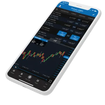 a smartphone with an app on the screen