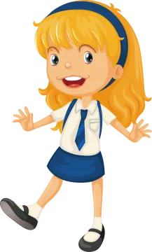 a girl in school uniform vector